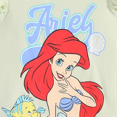 Image of Disney Minnie Mouse Little Mermaid Girls 5 Piece Set with 2 Tops, Leggings, Shorts & Scrunchie for Toddlers & Big Kids