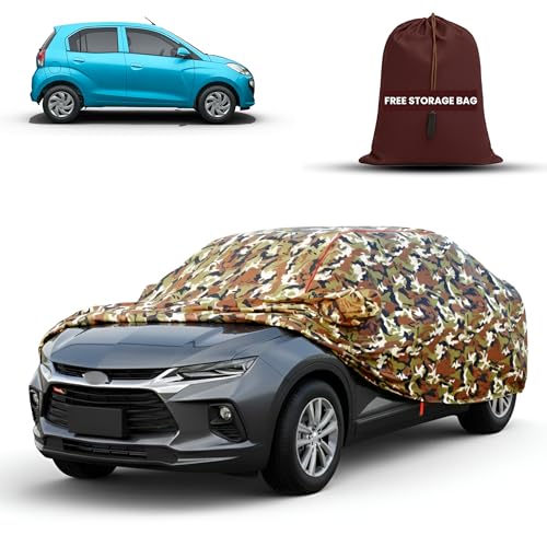Image of MORNYRAY Car Cover for Hyundai Santro | Fully Waterproof Car Body Cover | with Mirror & Antenna Pocket | Dustproof, Windproof & Anti-Scratch Lining, Camouflage