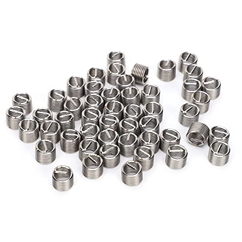 50Pcs Thread Inserts, M7x1 Male Female Stainless Steel Wire Fastener, Reducing Nut Repair Tool, Thread Inserts Assortment Kit(1.5D)