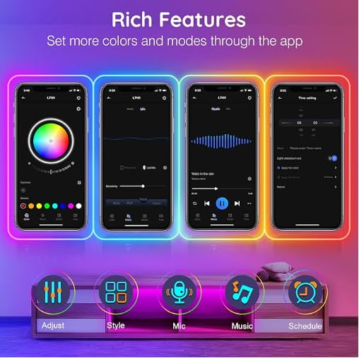 Image of AILBTON 32.8Ft Neon Rope Lights,Flexible Led Rope Lights Control with App /Remote,Multiple Modes Music Sync Gaming RGB Led Neon Lights for Bedroom Outdoor