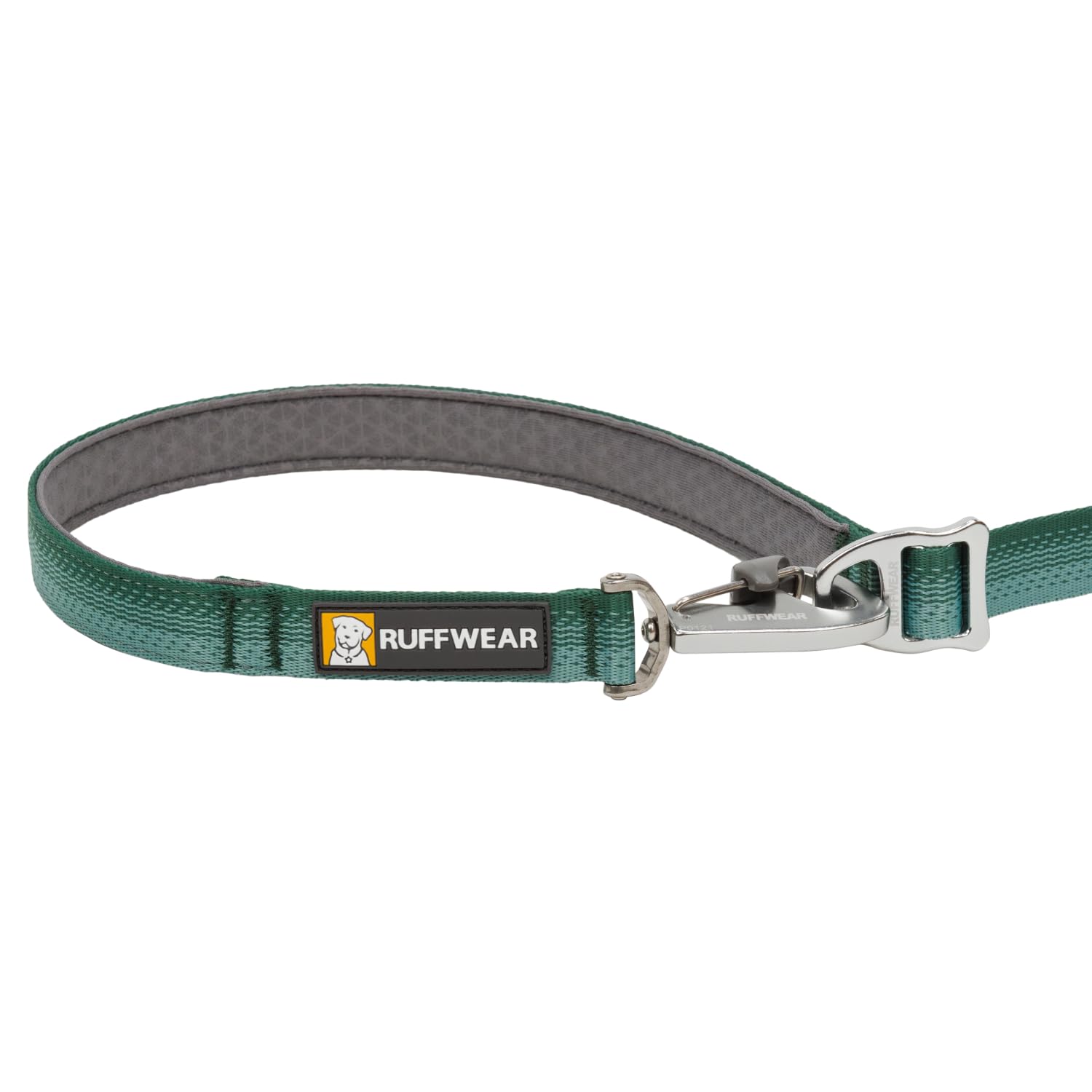 RUFFWEAR Guinzaglio per cani Switchbak, Guinzaglio a doppia estremità per cani, Guinzaglio per cani regolabile e robusto, Guinzaglio da addestramento per cani a mani libere da tenere River Rock Green