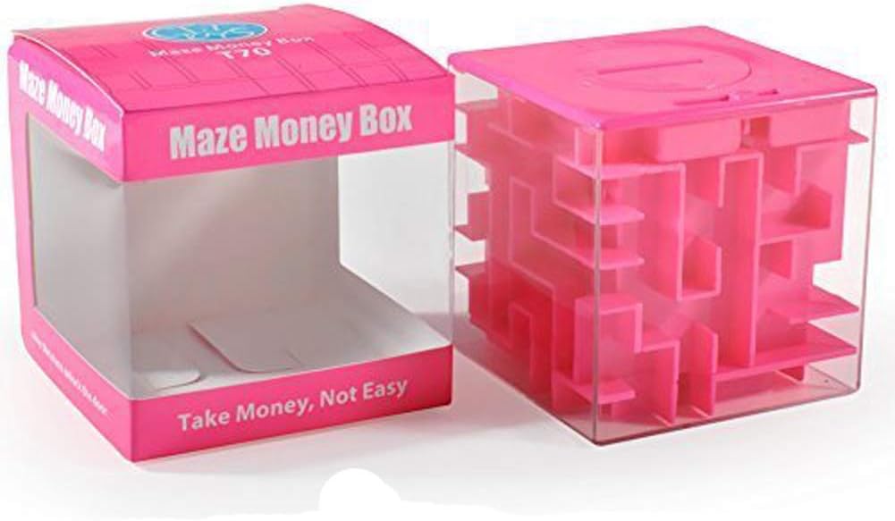 TrekbestMoney Maze Puzzle Box - Perfect Puzzle Box for Kids as Gift (Pink)