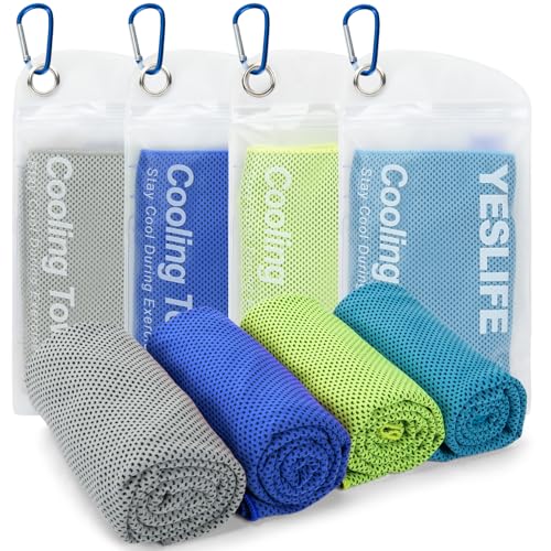 Image of YESLIFE 4-Pack Cooling Towels (40 inchx 12 inch), Cooling Neck Wraps, Ice Towel