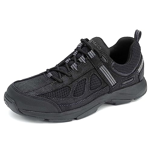 Rockport Rock Cove - Tenis de Moda para Hombre, Aspecto de Ante Negro y Negro, 43 EU