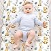 4 Pack Safari Jungle Animals Neutral Unisex Fitted Nursery Baby Sheets Set Toddler Mattress Sheets for Baby Boys or Girls (Crib Sheets)
