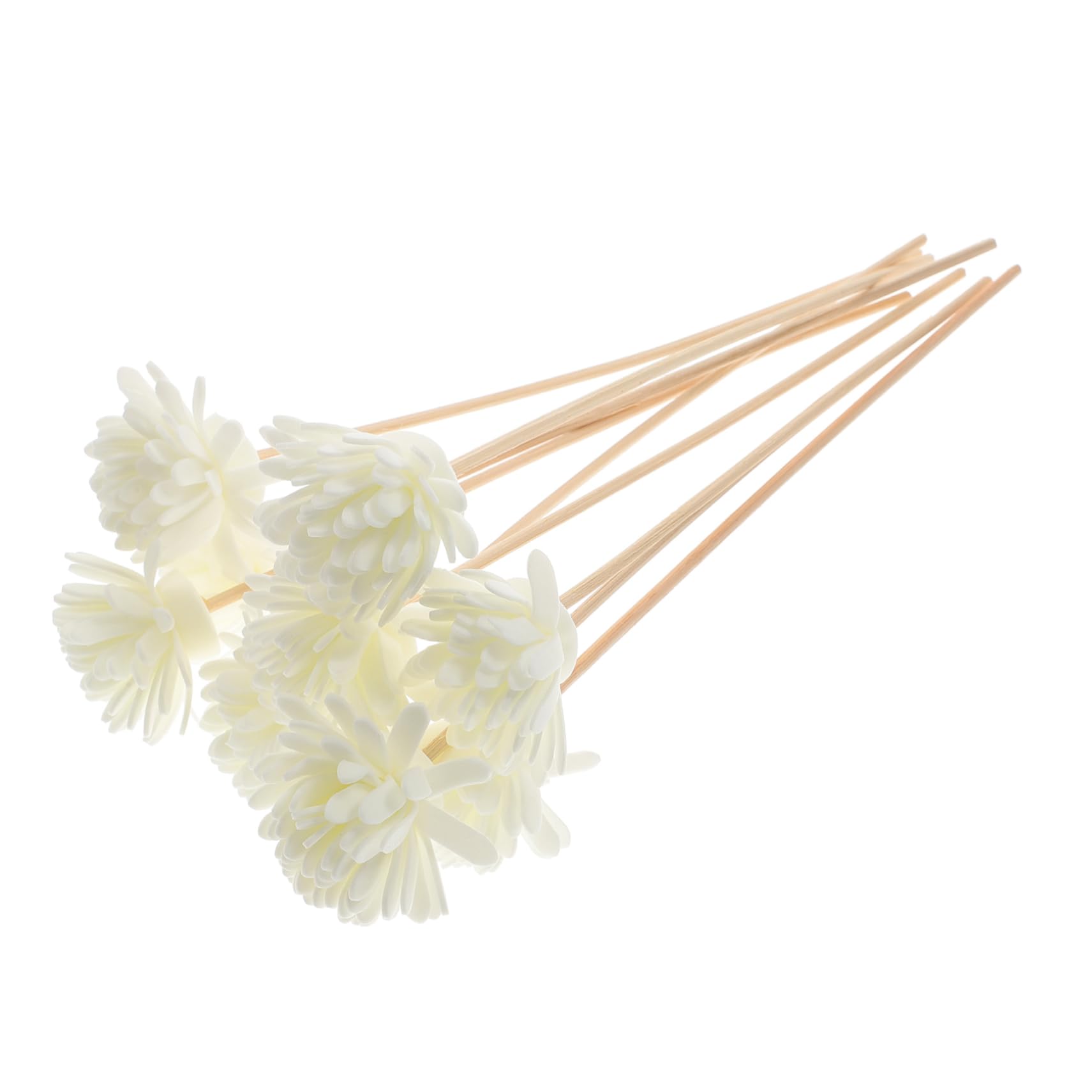 HOLIDYOYO 10pcs Chrysanthemum Aroma Diffuser Reeds Essential Oil Reed Sticks Diffuser Sticks and Bottle Rattan Reed Room Diffuser Sticks Accessories White Artificial Bamboo