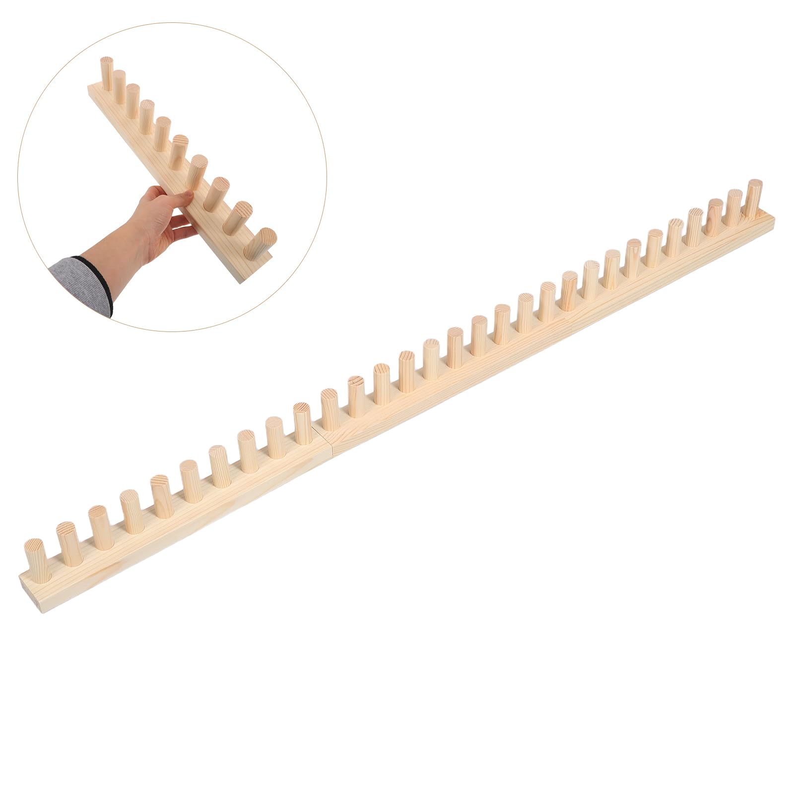 Tofficu Telaio per Maglieria a Mano in Legno Modulare 115x7 Cm, Set per Coperte a Maglia Grossa, Strumento per Tessitura DIY per Principianti e Laboratori Creativi a Casa e Scuola