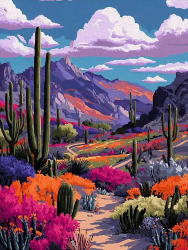 Pintar por números adultos paisaje de plantas con pintura acrílica 100x150cm sin marco