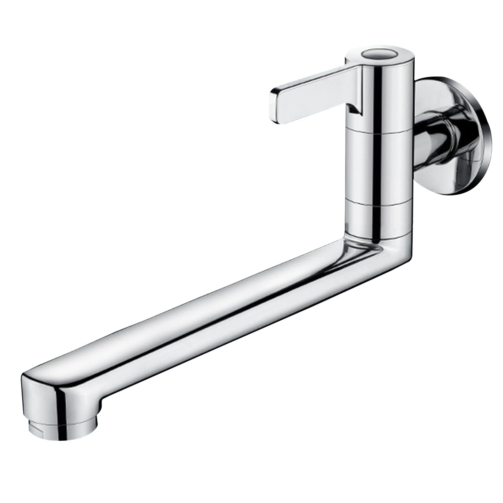 Extensor de agua fría y tapón de baño cromado de 30 cm con pulsador manual LWX