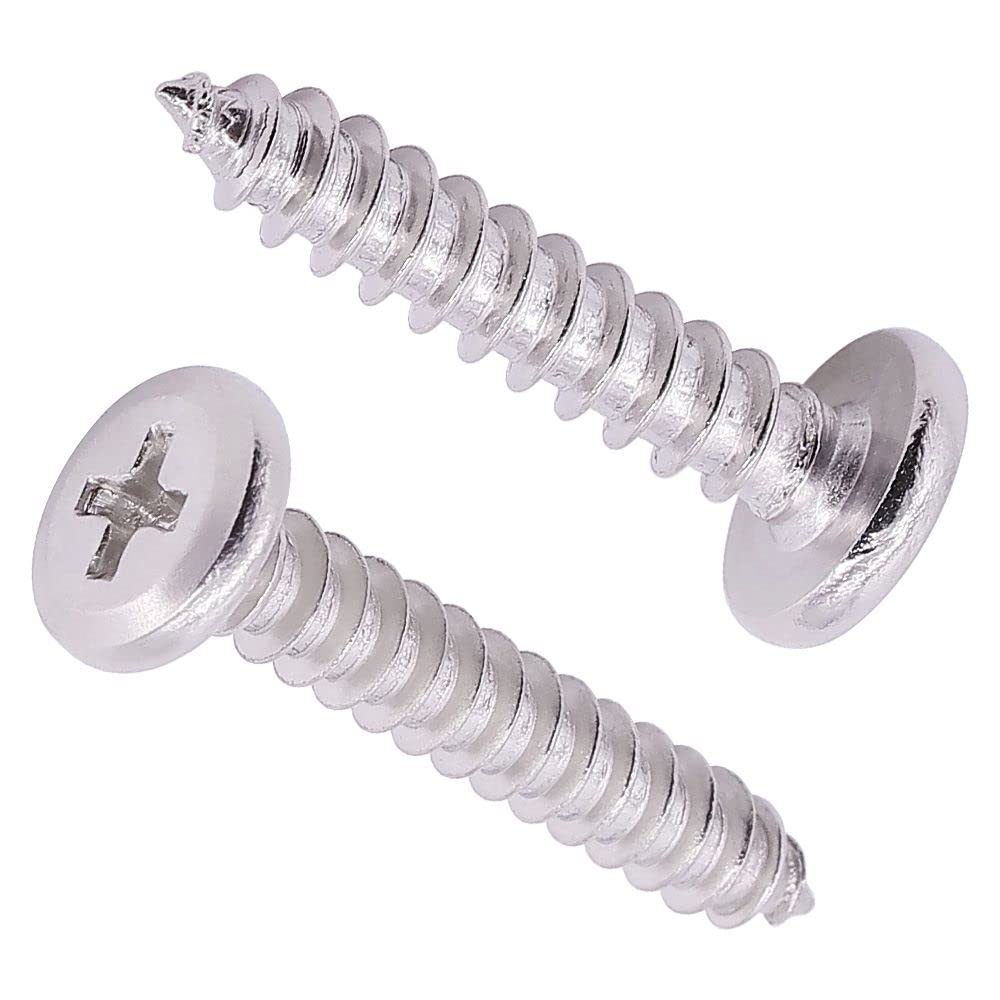 80-Pack M4 X 10mm Stainless Steel Wood Screws - Phillips Flat Head Self-Tapping For Furniture & DIY