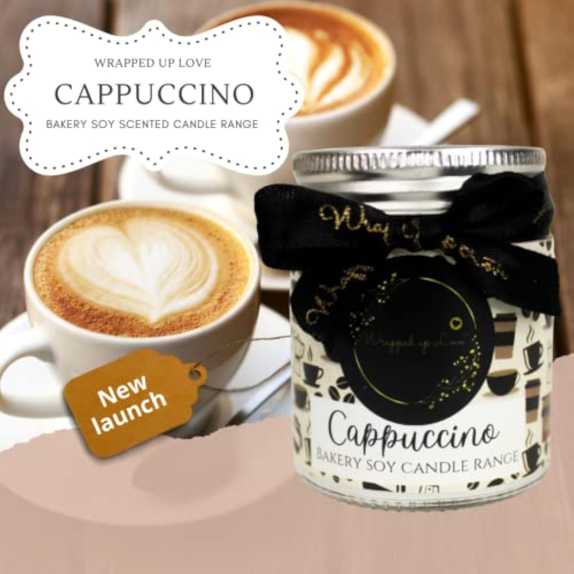 Soy Wax Scented Candles Bakery Range, Cappuccino