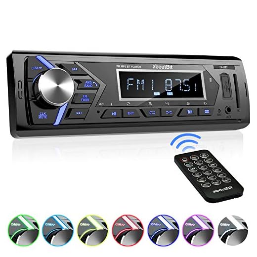 Bluetooth Car Stereo Radio Receiver,Single Din Mechless Digital Media Receiver Support FM/AM /USB/SD/FLAC/MP3/Aux-in with 7 Color Backlit,Wireless Remote Control