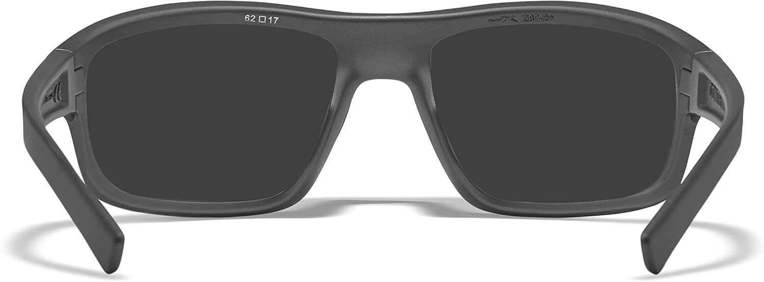 Wiley X WX Contend Captivate Polarized Sunglasses, ANSI Z87 Safety Glasses for Men and Women, UV Eye Protection for Shooting, Fishing and Biking Black Frames, Blue Mirror Tinted Lenses
