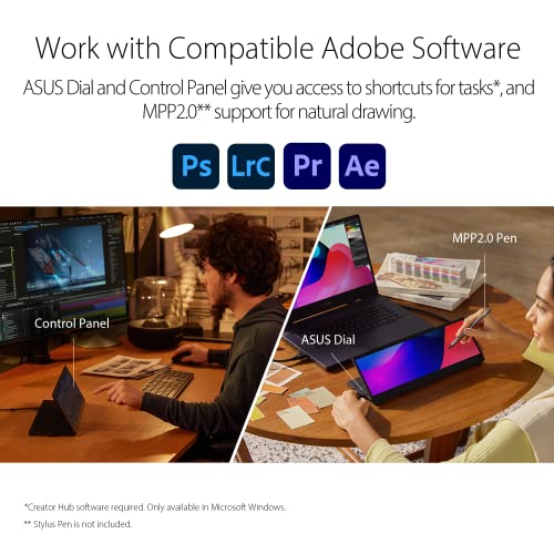 ASUS ProArt Display 14” Portable Touch Screen (PA147CDV) - 32:9 (1920 x 550), IPS, 100% sRGB, Color Accuracy ΔE < 2, Calman Verified, USB-C, Control Panel, MPP2.0 Pen Support, Adobe Suite Shortcut by Asus - Image 2
