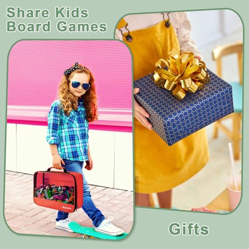 Image of 4 PCS Toys Storage Bag, Classic Bricks Building Set Storage Bag, Travel Case for Building Toys, Puzzles