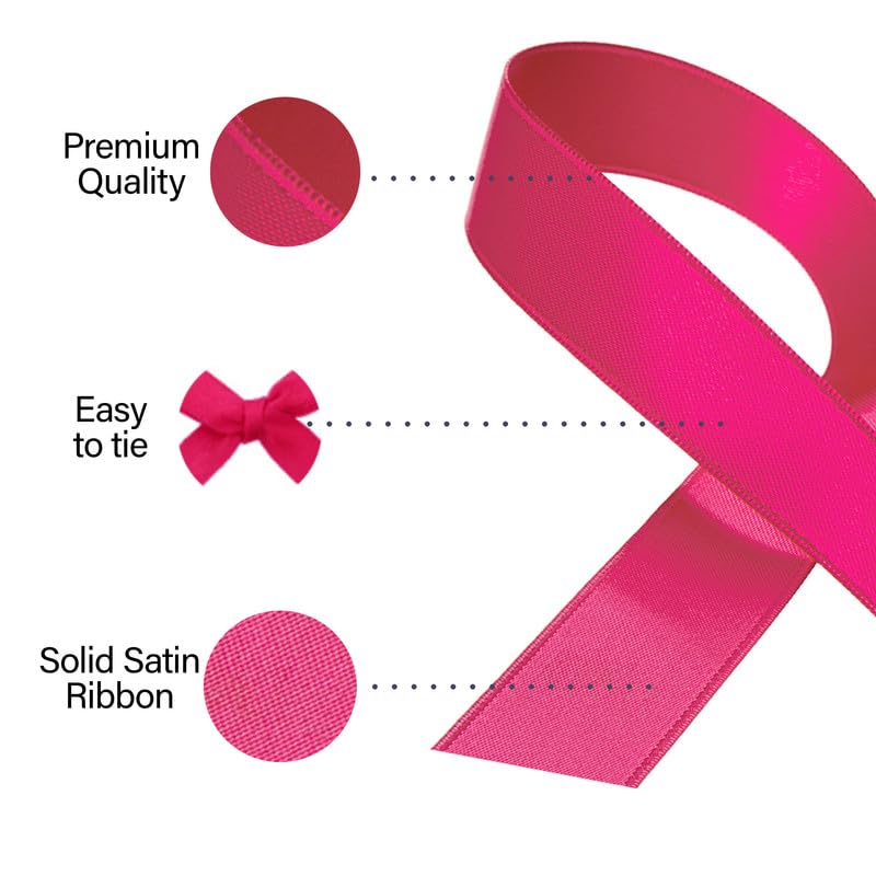 SR SUPER RIBBONS®™- Full Reel 25mm Double Faced Satin Ribbon, 20 Metres on Reel - Hot Pink, 25mm x 20m - Image 2