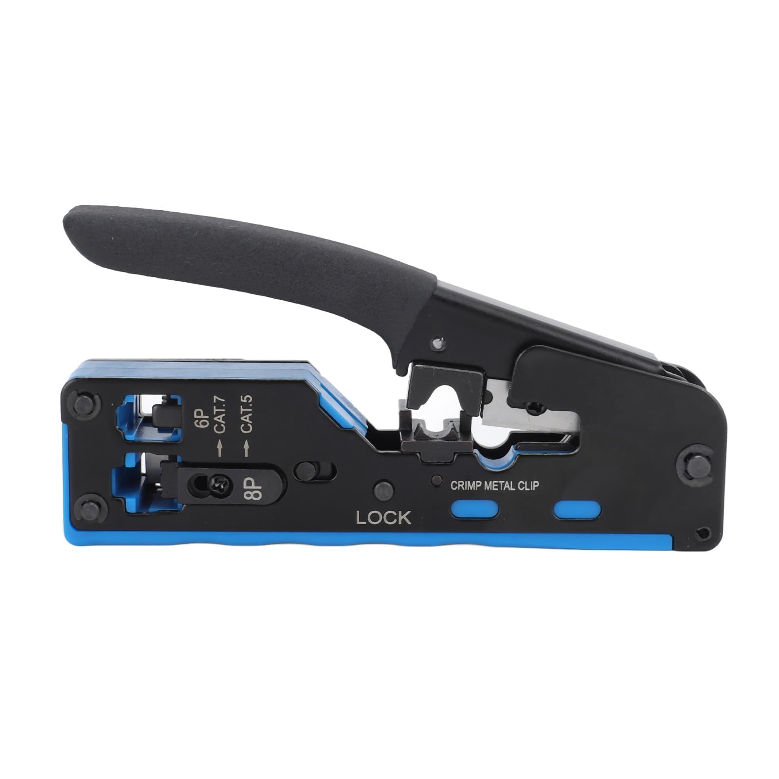 Kit d'outils de sertissage Rj45, outil de sertissage Ethernet avec testeur pour câbles Cat5e, Cat6, Cat6a, outil de dénudage et de coupe pour câbles de 23 à 26 Awg