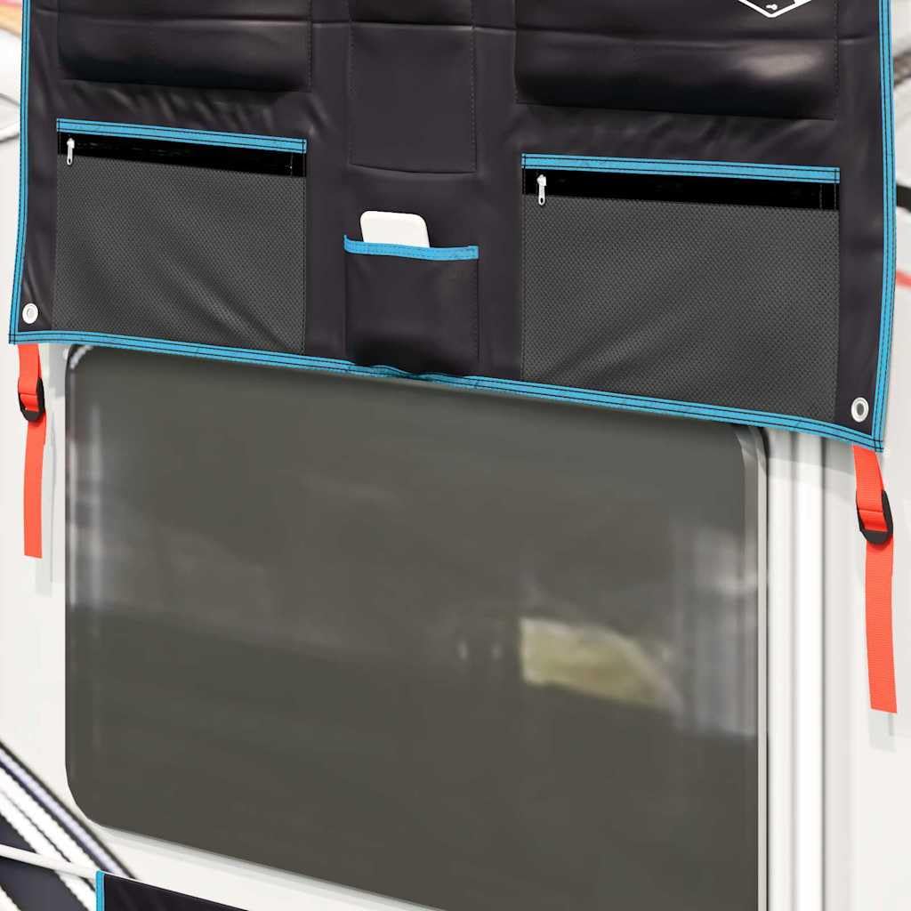 Bolsa de almacenamiento Oxford negra y azul, 98 x 47 cm, peso ligero, 0,21 kg, con cremallera, compatible con tubo de 6,8 mm, para camping, senderismo y actividades al aire libre
