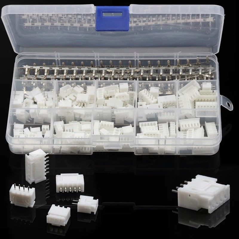 Lot de 350 connecteurs mâles et femelles 2-6 broches 2,54 mm Blanc