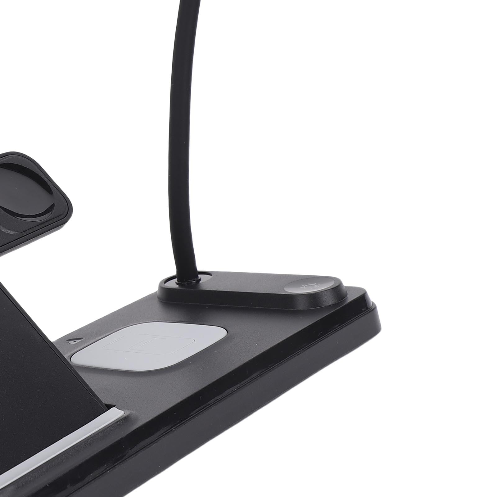 Ejoyous Stazione di Ricarica Wireless 3 in 1, Stazione di Ricarica da Tavolo in ABS con Rapida da 15 W, Caricabatterie Pieghevole per Auricolari per Orologio da Telefono e Lampada a 3 Colori per