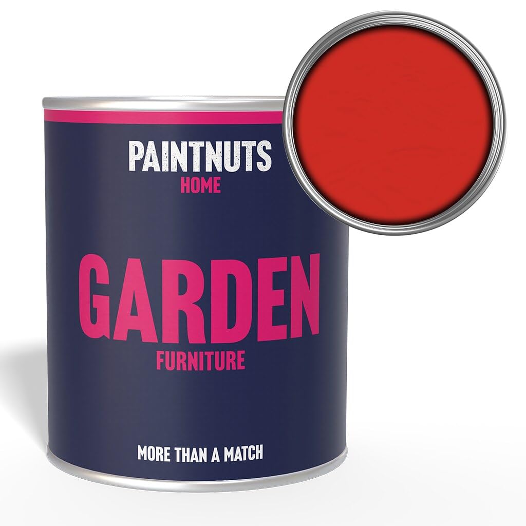 Paintnuts Garden Furniture Paint - RAL-3028 - PURE RED Satin 250ml Tin