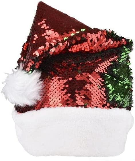 New Year Sequin-Sheen Red Santa Hat With SequinParty Accessory Pkg/3