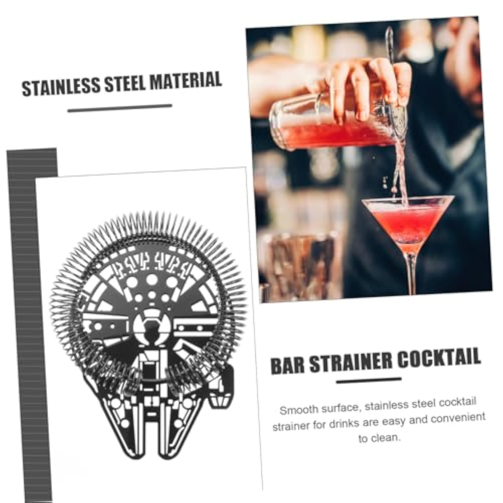 Heavy Duty Cocktail Strainer for Bartending and Mixology