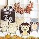 Igel Bastelset für Kinder, 12 Pcs Herbst Anhänger Holz Deko mit Pigmente, 3D Eule Holzbastelsets, Herbst Basteln Kinder zum Basteln und Bemalen Fuchs, Elch, Eichhörnchen, Waschbär Jesienne