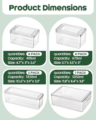 11 Pack Refrigerator Organizers and Storage, Stackable Fridge Organizer Bins, BPA-Free Clear Plastic Fruit Storage Containers for Fridge, Kitchen, Fruits, Drinks, Produce, Vegetable - Image 3