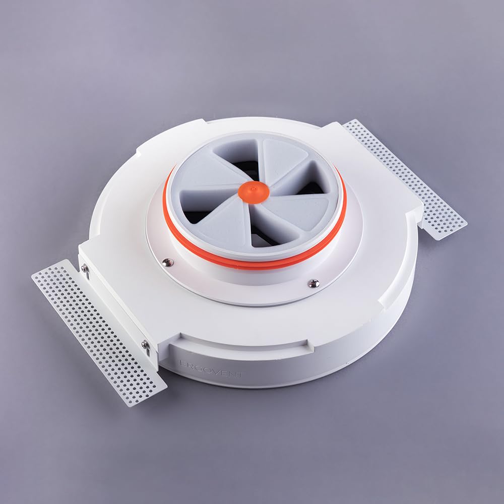 RONDO-150 - Rahmenlose Runder Lüftungsauslass - Tellerventil 150 mm mit Magnet - Lackierbarer Diffusor 6" - Fast Unauffällig, Modernes Design und Leicht an die Inneneinrichtung Anpassbar
