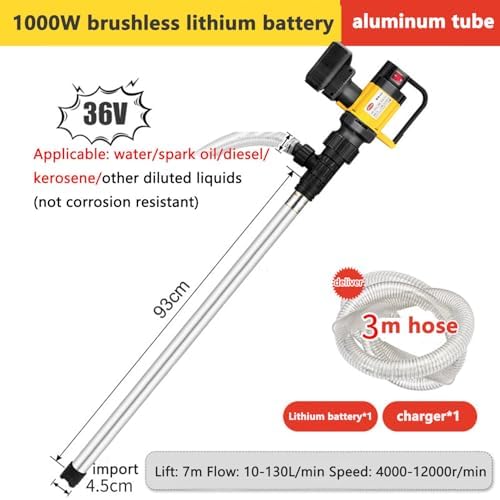 Heavy-Duty Electric Fuel Transfer Pump - Multipurpose Diesel Extractor & Suction Barrel Pump for Efficient Fuel Transfer, Self-Leveling Aluminum Design, Perfect for Garage & Industrial Use