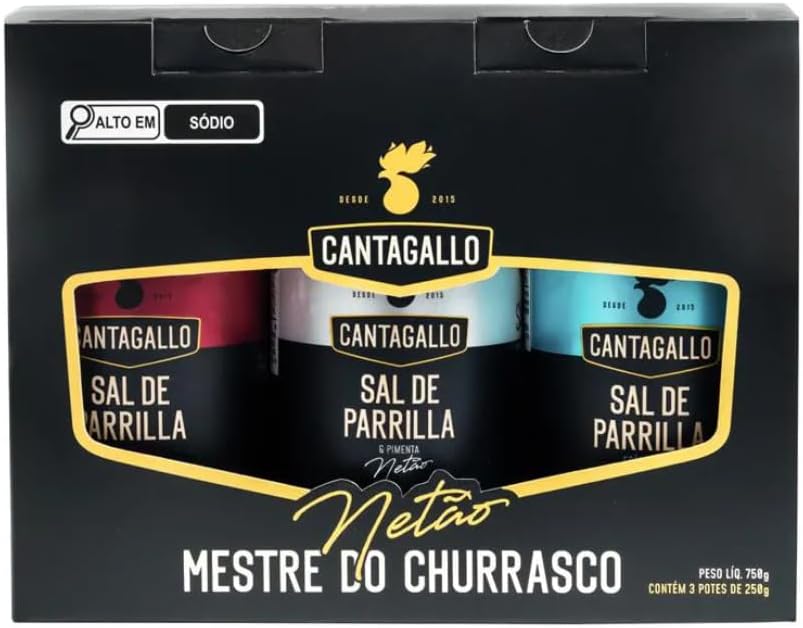 Kit Mestre do Churrasco Netão CantaGallo - Combo Sais de Parrilla...