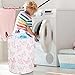 CLOCOR Pink Laundry Basket,Waterproof Nursery Hamper for Baby Girl ,Collapsible Storage Baskets for Girls Bedroom,Kids Toys Storage Bin,Room Decor,Gift Basket（Pink Butterfly