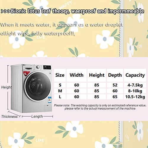 Highdi Funda de Lavadora Cubierta Impermeable, Secadoras de Carga Frontal Protector Exterior Cubierta a Prueba de Polvo (Triángulos,Capacidad 8-9kg) - imagen 2