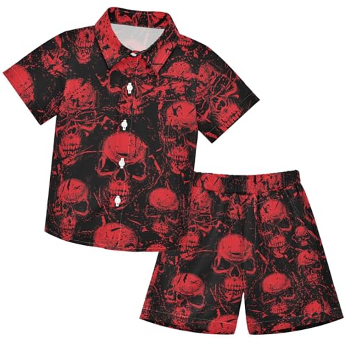 Image of visesunny Boys Hawaiian Shirt and Short Set Summer Outfit Kids 2 Piece Clothes Set 3-10Y