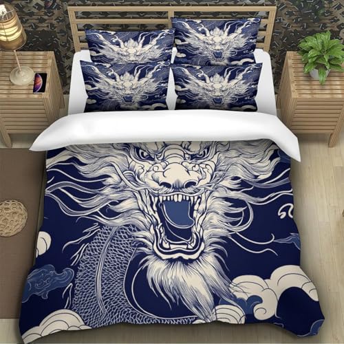 Housse de couette dragon 3D microfibre de qualité supérieure parure lit simple - 5
