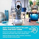 THERABAND Exercise Ball, Stability Ball with 55 cm Diameter for Athletes 5'1" to 5'6" Tall, Standard Fitness Ball for Posture, Balance, Yoga, Pilates, Core, & Rehab, Red - Image 5