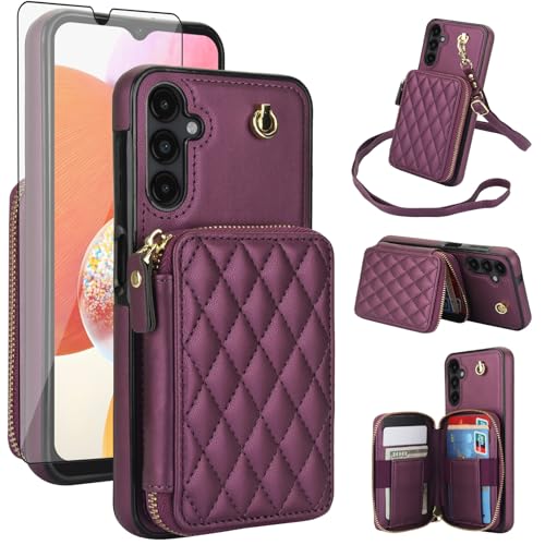 Coque Samsung Galaxy A14 5G et M14 avec étui portefeuille et protection écran