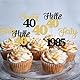 Gleevio Glitzer Cupcake Topper 40. Geburtstag, Tortendeko 40 Geburtstag Mann Frau, 20 Stück Muffin Deko 40.Geburtstagdeko, Hello 40 Kuchendeko 1985 Geburtstagdeko, Tortendeko Forty Schwarz Gold