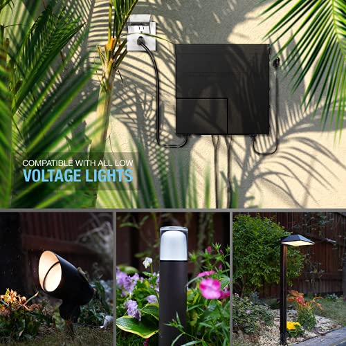 Goodsmann Low Voltage Transformer 600W Landscape Lighting Power Pack With Timer Photo Eye For Outdoor Lights 120V Ac To 12V Ac 9111-60001-01A #TOP5