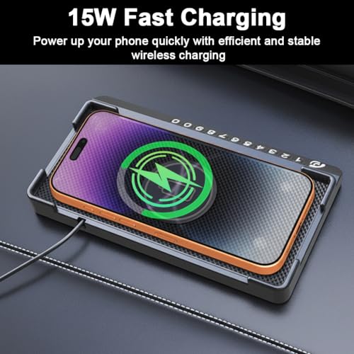 Image of STHIRA Wireless Charging Dock Car Pad with 1.5M Cable 15W Fast Wireless Phone Charger Cell Phone Flat Charging Mat Compatible with 12 /14 /15 /16 /17 Galaxy S21 /S22 /S23 /24