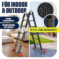 MASKO® Leiter Aluminium 4x3 Stufen, Mehrzweckleiter | - 360 cm | – Ansicht 7