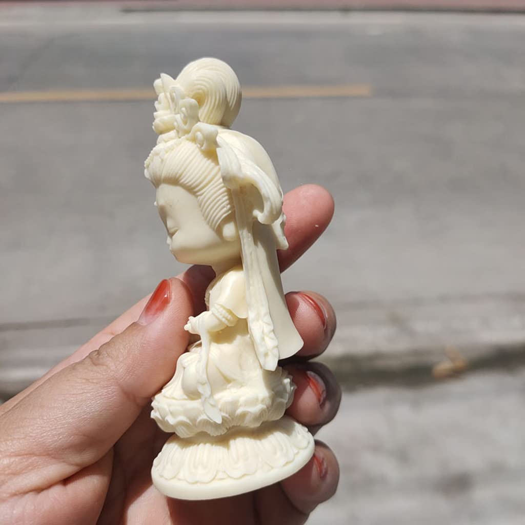 Medytujący posąg Buddy Guanyin Statuetka Mała statuetka Bodhisattwy Dekoracje wnętrza samochodu Posągi do wystroju domu Posąg Zen Posągi medytacyjne Figurka Siedząca Rzeźba Dekoracja (Kolor: B)