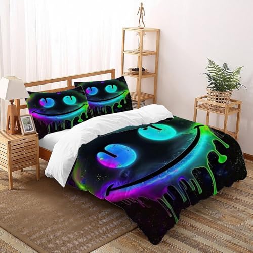 Parure de couette Smiley néon pour exprimer votre style unique en lit double - 2