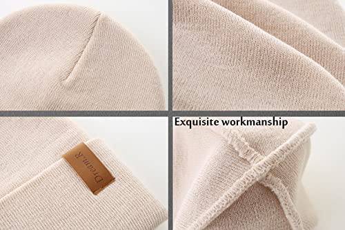 Lmlalml 2Pcs Womens Beanie Hat Warm Soft Upgraded Ladies Winter Hat Unisex Cuffed Beanie #TOP4