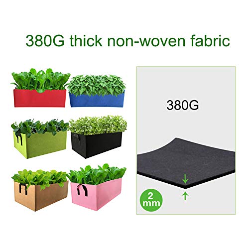 Ewer 2 Pack Fabric Raised Garden Bed, Rectangle Garden Grow Bags Container With Handle Felt Garden Grow Bags Planter Pot For Herb Flower Vegetable, 23.6X11.8X7.9Inch #TOP2