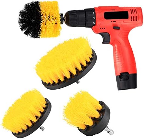 Does not apply 4 Pcs Drill Brushes set, Scrubbing Brush Attachment Kit, Cleaning Brushes for Drill, Car Interior, Carpet, Leather, Upholstery, Glass Cleaning