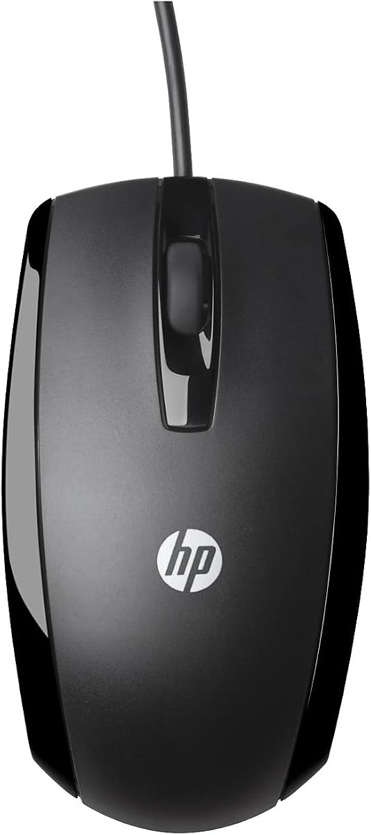 HP E5E76AA#ABA X500 - Ratón USB con cable para PC de sobremesa, portátil, portátil, Mac, ordenador y Chromebook con Windows, para uso diestro o zurdo, negro