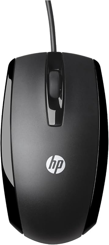 HP E5E76AA#ABA X500 - Ratón USB con cable para PC de sobremesa, portátil, portátil, Mac, computadora y Chromebook con Windows, para uso diestro o zurdo, negro