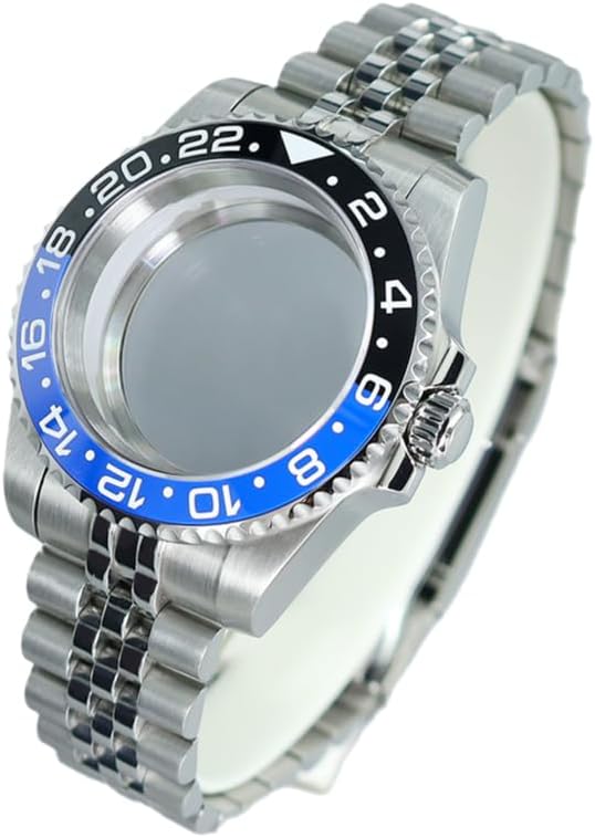 Two-Tone GMT Steel Diver Watch Case 200m Waterproof for NH35/34/36/38 4R36 Miyota8215 ETA2824 Movement